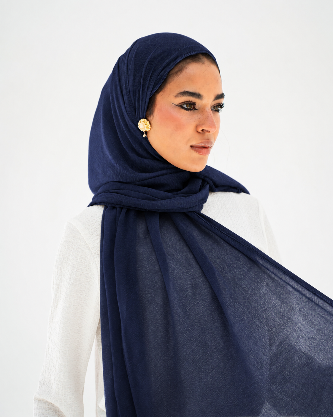 Marble Chiffon -Navy