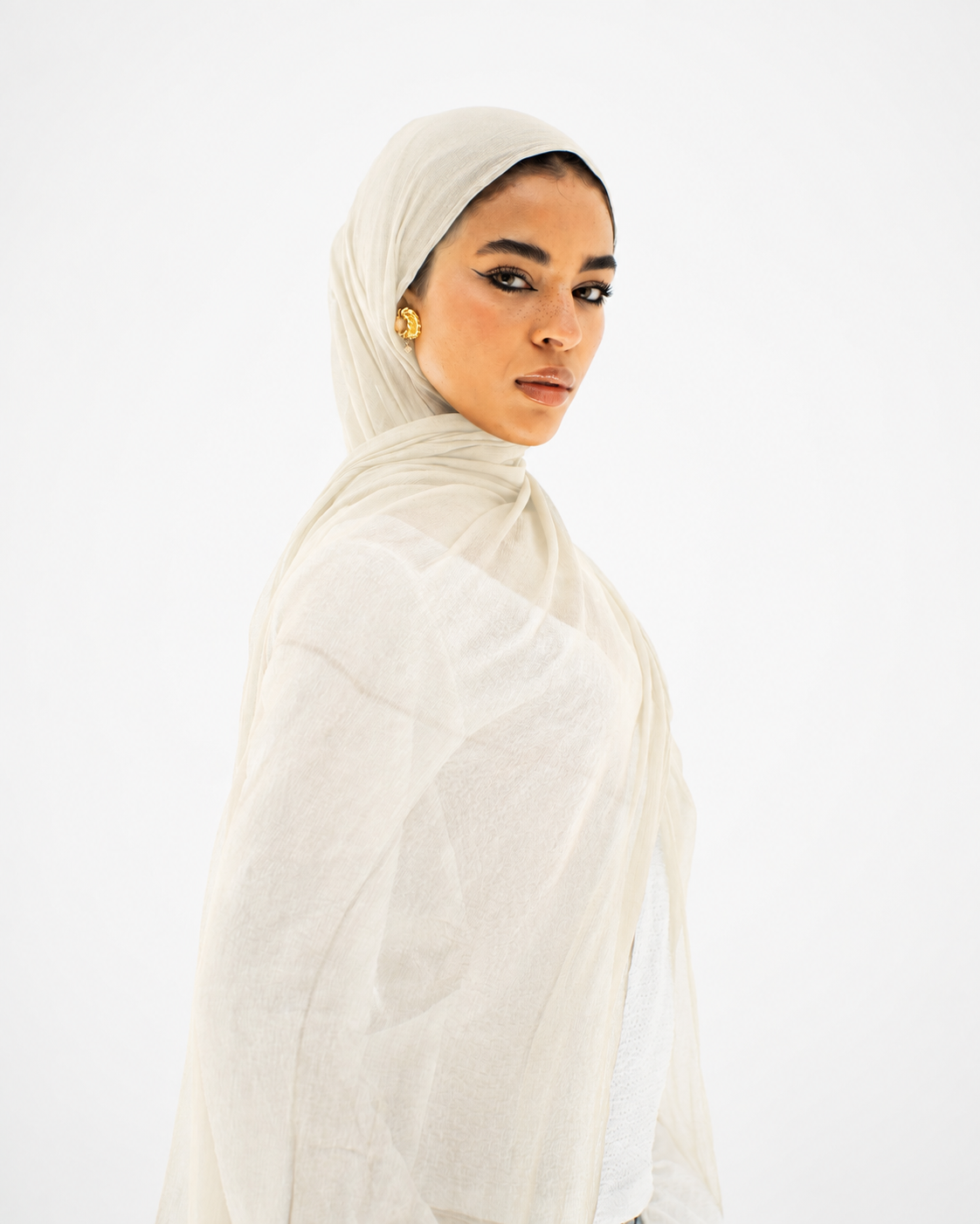 Marble Chiffon -Creamy Off-White