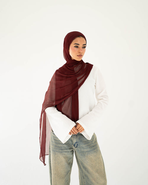 Marble Chiffon -Burgundy