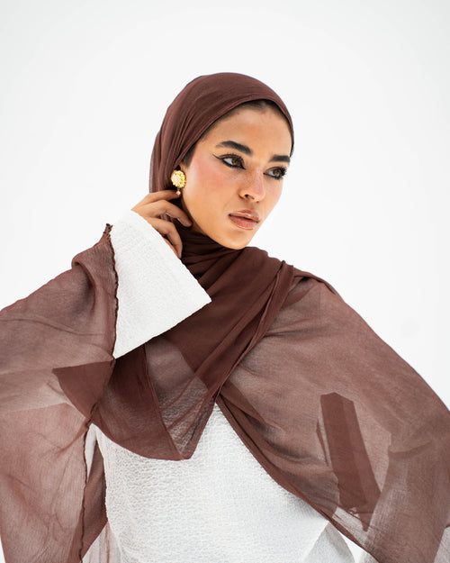 Marble Chiffon -Chocolate Brown